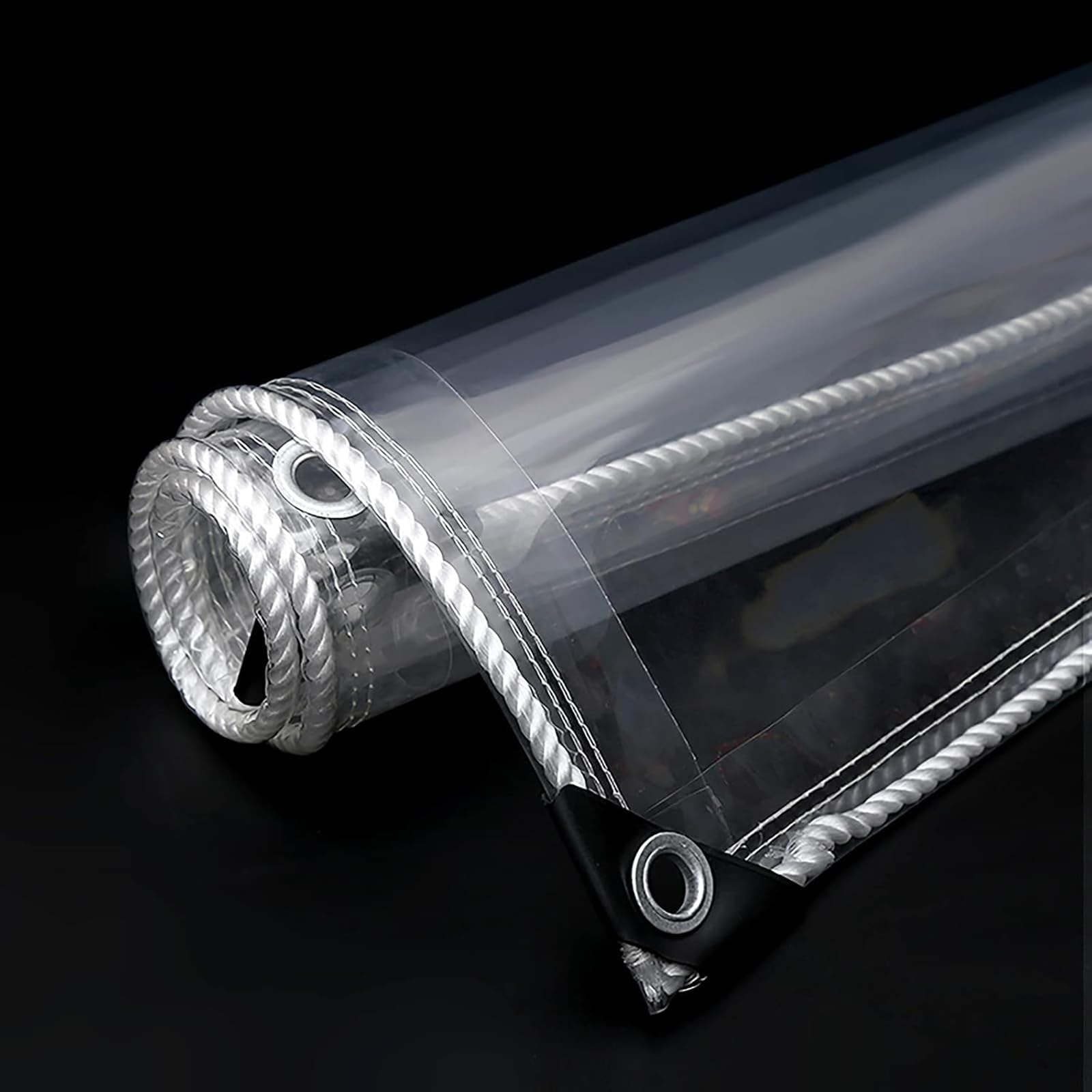 Bâche Transparente 140 x 310 cm Résistant Aux UV et à La Déchirure Bache Plastique Transparente Epaisse avec Œillets pour Pergola, Serre, Poulailler, Piscine, A