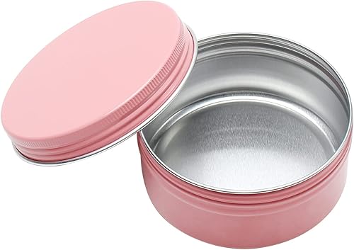 Vista 266 de Othmro Latas redondas de aluminio para tapas de metal, con tapa de rosca de 2.0 fl oz/2 onzas, 2.677 x 0.984 in (D* H) contenedores de aluminio