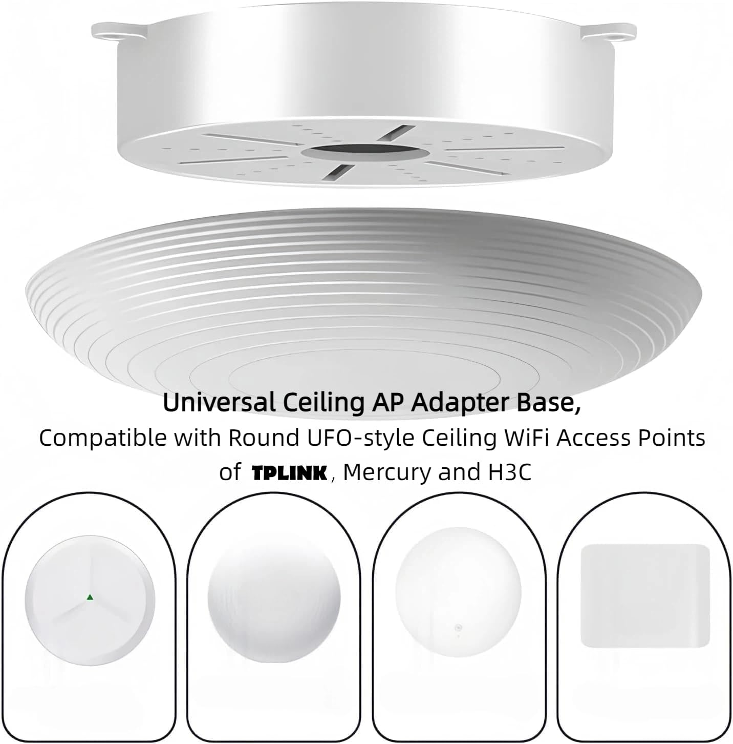 11.8-23.6" Adjustable Ceiling Mount for Dome Cameras - 135mm Mount Plate Compatible with TP-Link/Mercury/H3C/Huawei, AP Extension Pole with Cable Management image 4