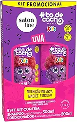 Salon Line, Kit Shampoo e Condicionador, #todecacho Kids, Uva, Vegano - Para Cabelos Ondulados, Cacheados e Crespos