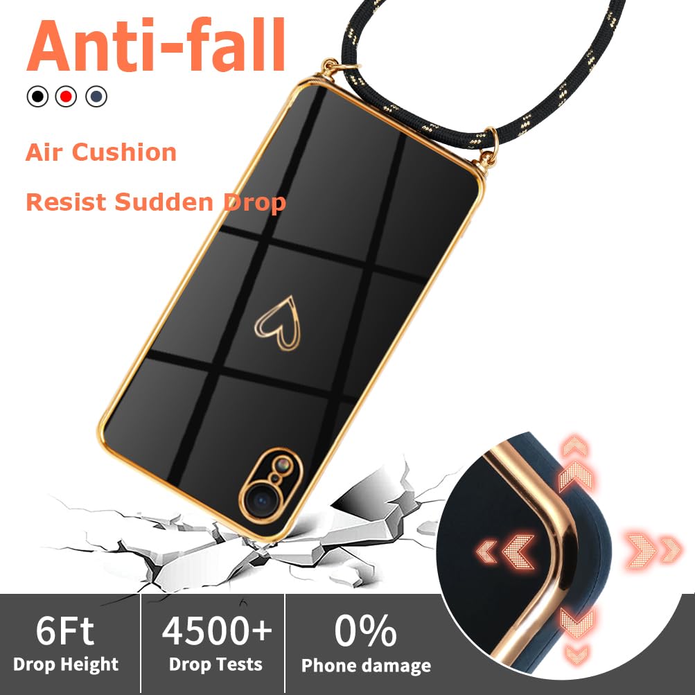 Coque avec cordon IMOSHION pour Apple iPhone Xr - Noir Coque avec cordon IMOSHION pour Apple iPhone Xr - Noir