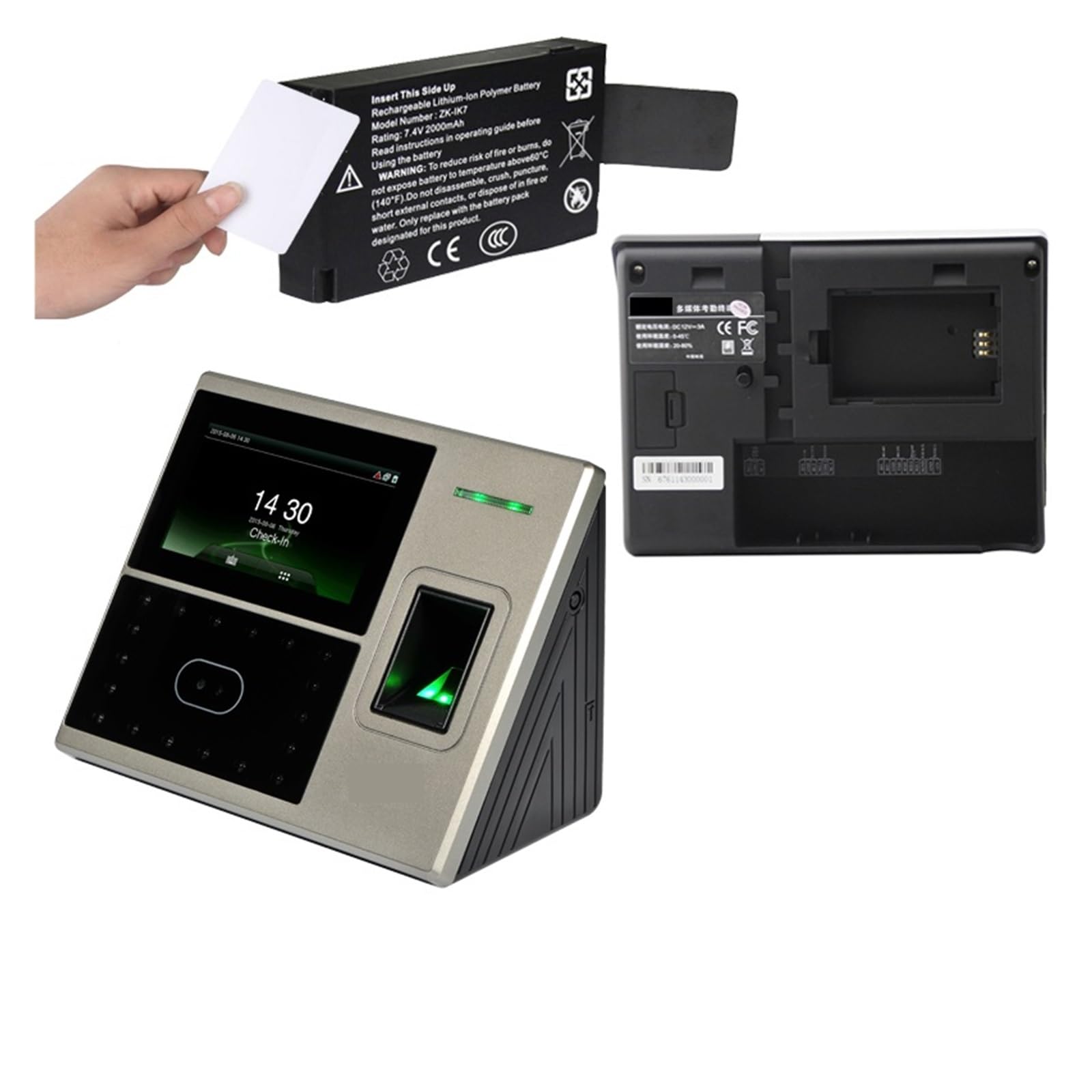 Biometrischer Fingerabdruck, Zeiterfassung, Zugangskontrolle, Zeiterfassungssystem für kleine Unternehmen, Schwarz, ID