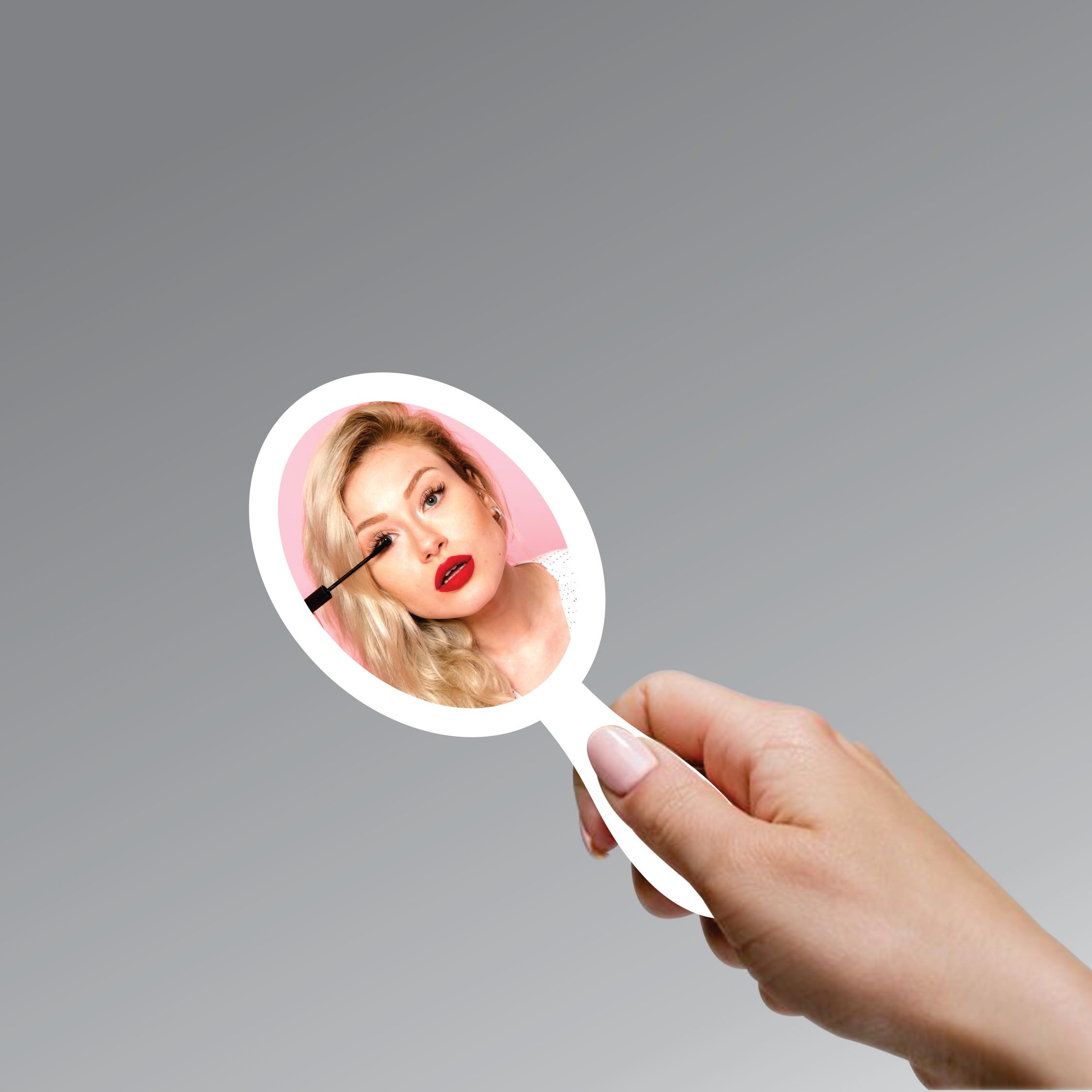 Creative Arts n Frames 9x19 cm Oval Hand Mirror with Handle for Cosmetic Shaving Make Up Bathroom Salon Barber Travel and Indoor Use (Sophosticated White Small H3.5 X 7.5 inch andheld Pocket Mirror) - Image 3 thumbnail