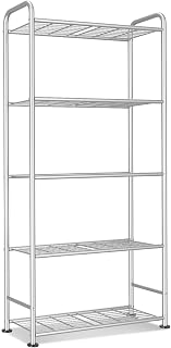 VTRIN Storage Shelves, 5 Tier Garage Shelving with Leveling Feet, Sturdy Metal Shelf Organizer Standing Heavy Duty Shelving Unit for Pantry, Kitchen, Room, 34" W x 13.4" D x 67.5" H, Sliver
