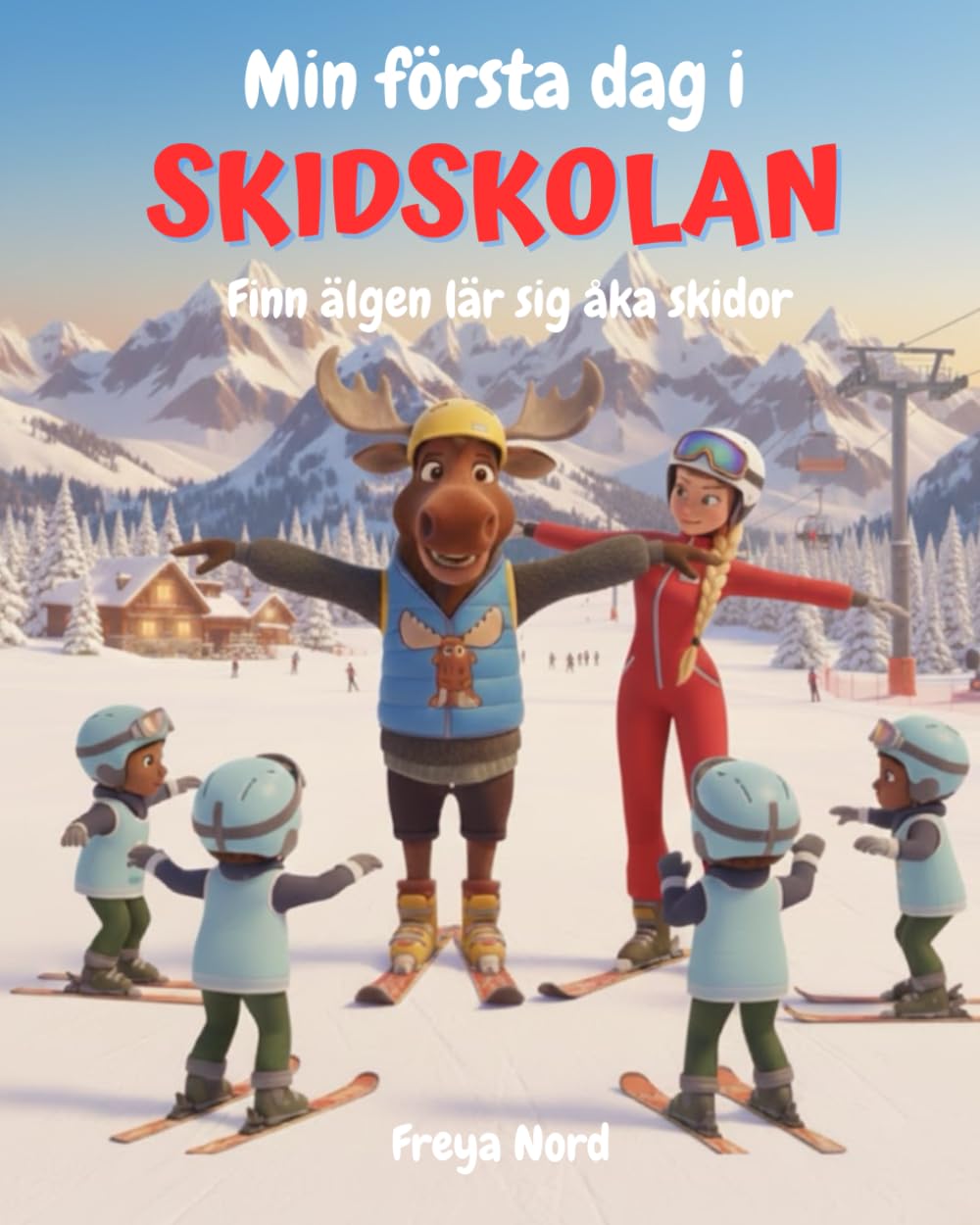 Min första dag i skidskolan: Finn älgen lär sig åka skidor