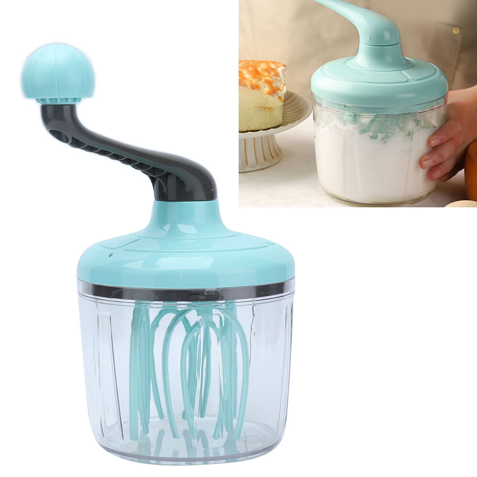 Batteur à Main PP Portable Grande Capacité Résistant aux éclaboussures de Cuisine Batteur à Oeufs Fouet Batteur à Main Batteur à Oeufs Portable PP Batteur à Oeufs Manuel Batteur à Oeufs avec Poignée A