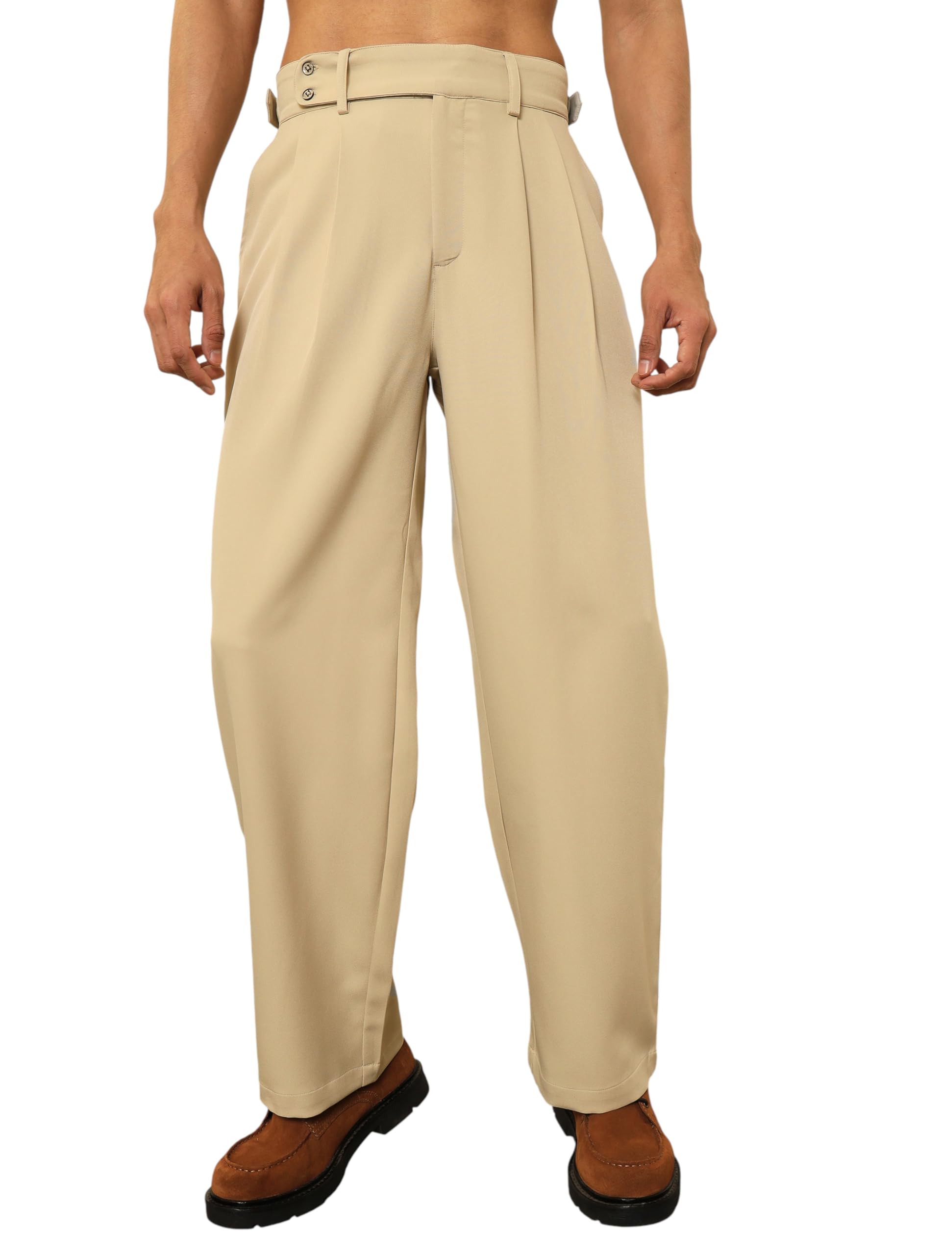 mascln sassafras Men's Front Pleated Gurkha Trousers-picture-47