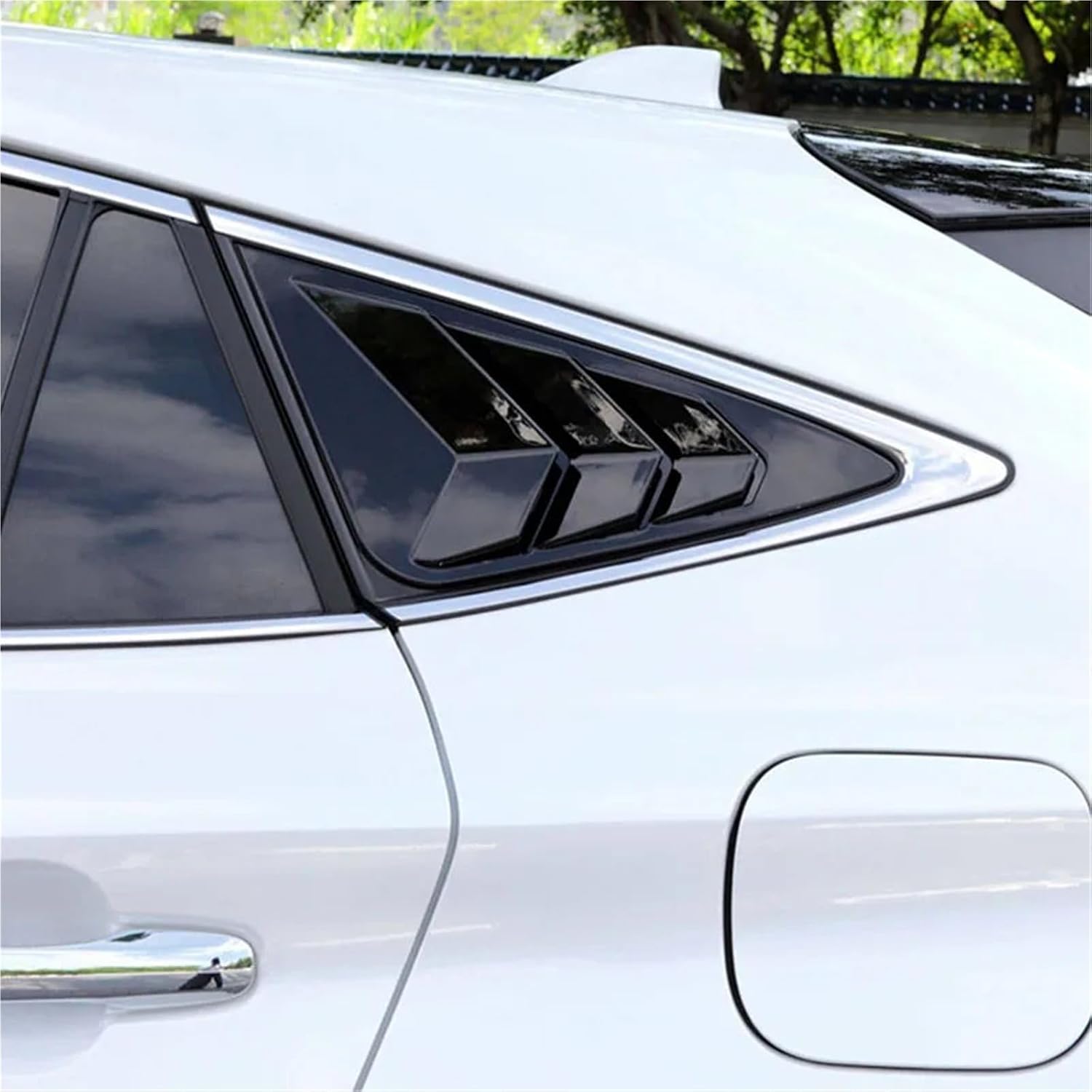 Rear Window Triangular Louver Decorative Frame for Toyota Harrier XU80 2021 2022 2023 2024 Automotive Exterior Parts(Red Border)