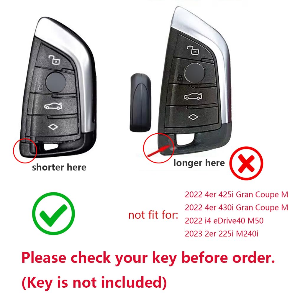 Cover Chiave Auto In Lega Di Zinco Per BMW Serie 2, 5, 7, X1 (Modelli Con Start&Stop) – Guscio Protettivo Con Portachiavi - 2