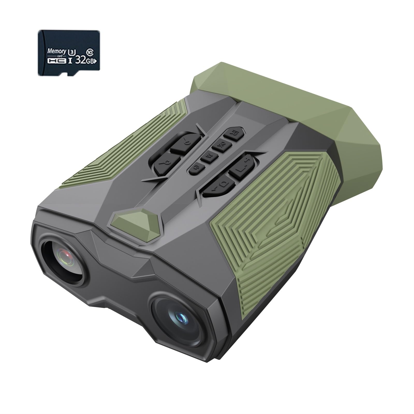 Bgaza Green With 32G Card Lk300 500M Infrared Binoculars Night Vision 19X Zoom Digital 10Mp 1080P Hd Professional Telescope For Camping(Green With 32G Card)