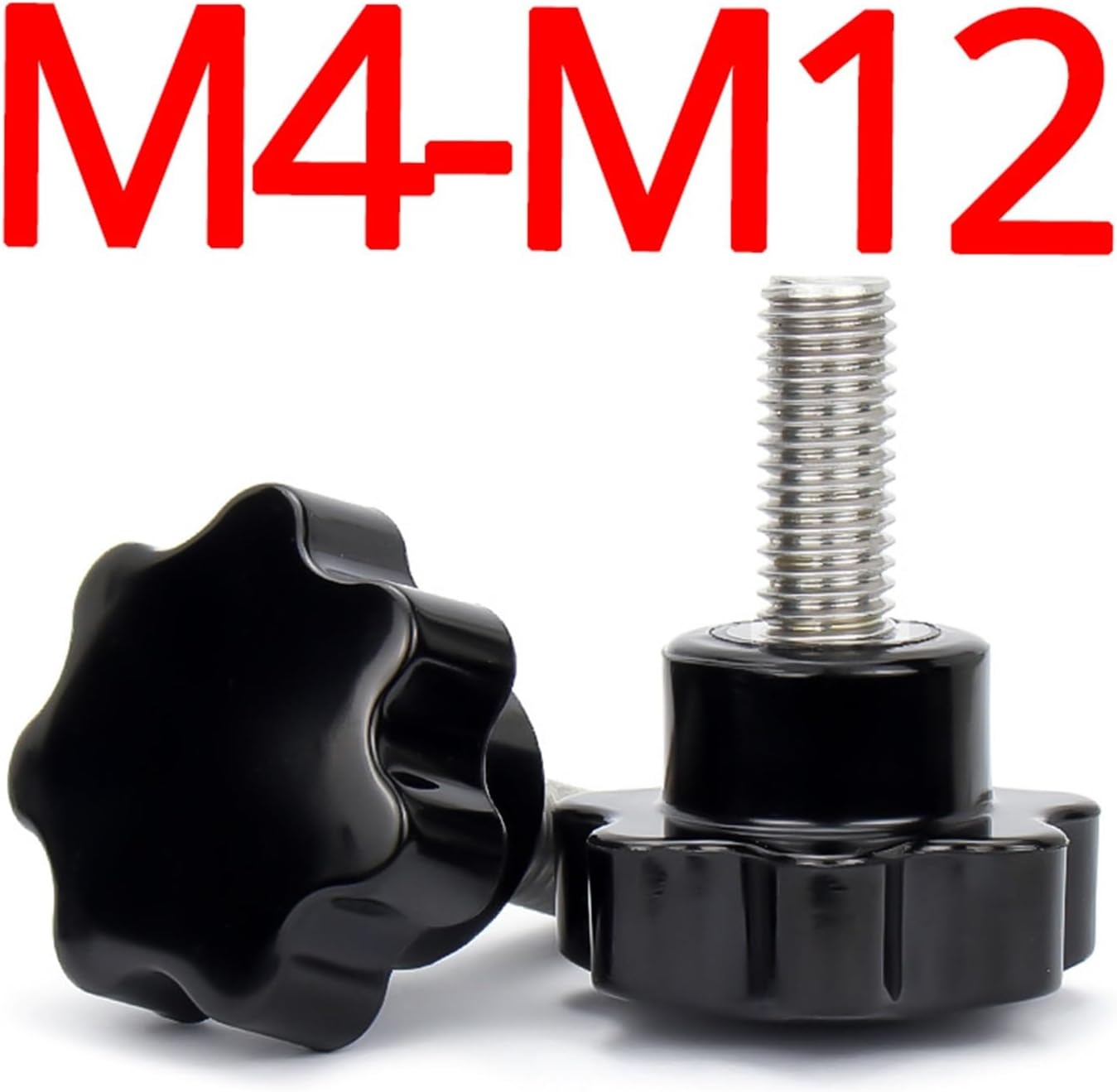 M4 M5 M6 M8 M10 M12 Six Lobe Hand Screws 304 Stainless Steel Thread Clamping Thumb Handle Knob Bolt Plastic Star Shape Screw (Color : 20mm, Size : M8(Head 32mm)(2pcs))
