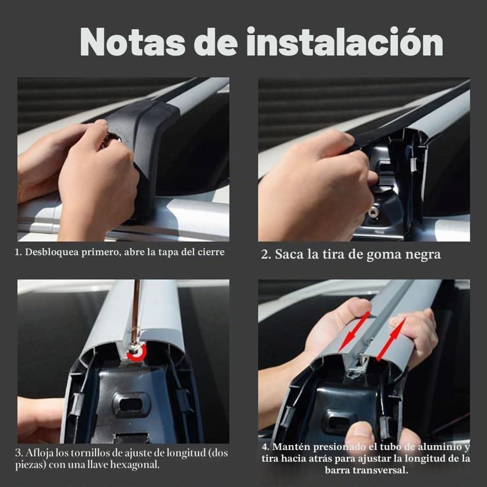 Coche Bacas Personalizadas para Volvo XC60 2008 2009 2010 2011 2012 2013 2014 2015 2016 2017-2024, Portaequipajes para Bicicletas Barras De Techo para Coches Accesorios Viaje,A/Silver