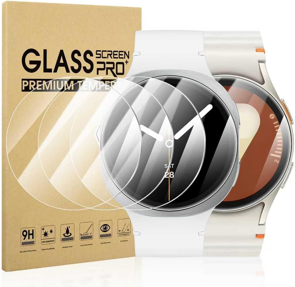 4-Pack for Samsung Galaxy Watch 4 40mm Screen Protector Tempered Glass for Samsung Galaxy Watch 4 40mm Smart Watch [2.5D 9H Hardness][Anti-Scratch][Optimized Version]