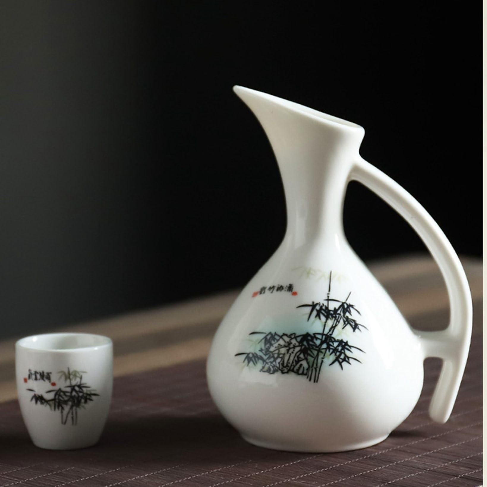 Amazon.co.jp: 酒器セット 7点セット セラミック 徳利 花柄 猪口