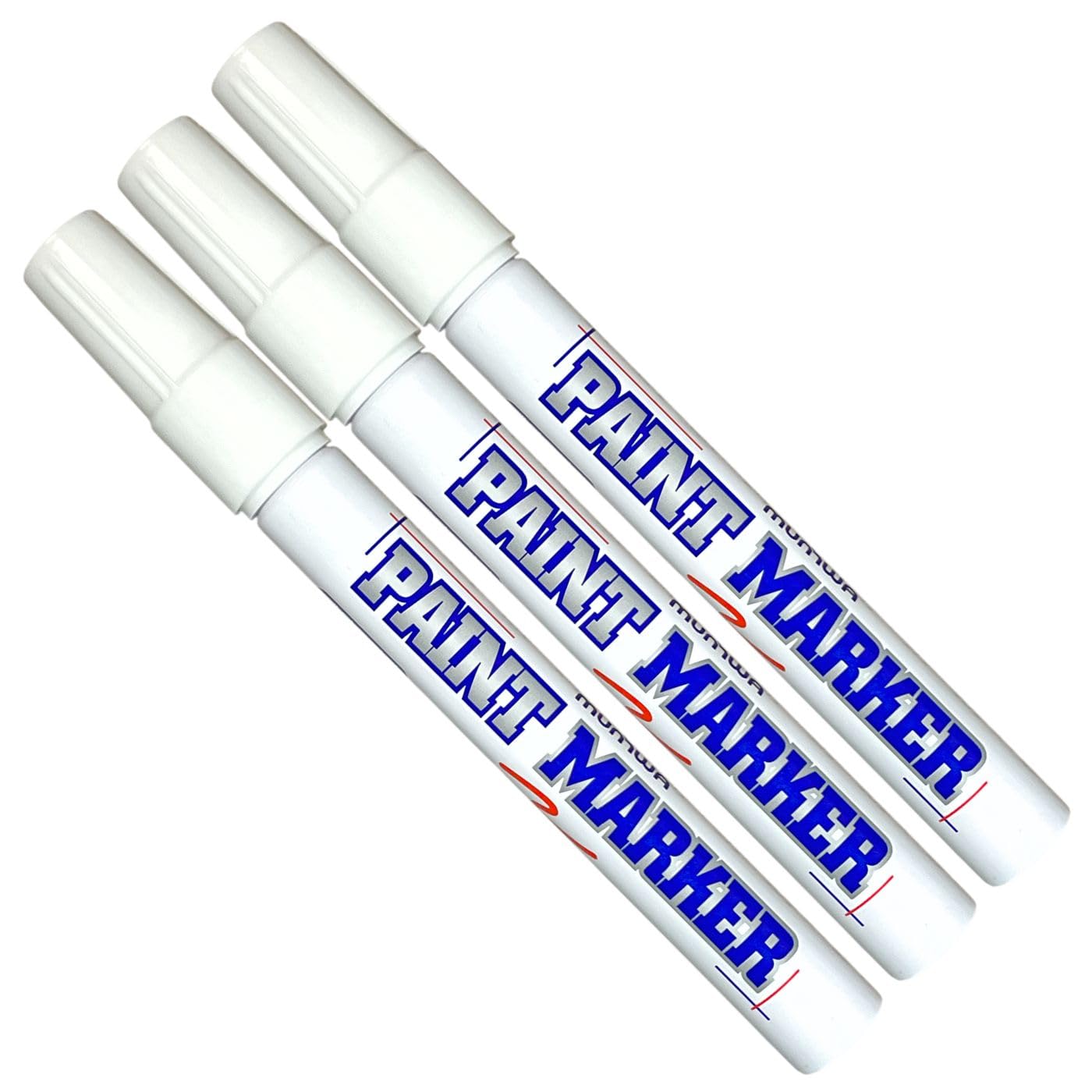 Paint Markers Oil-based Pen Permanent Waterproof Car Tire Tread Rubber Metal - 3 pcs (White)