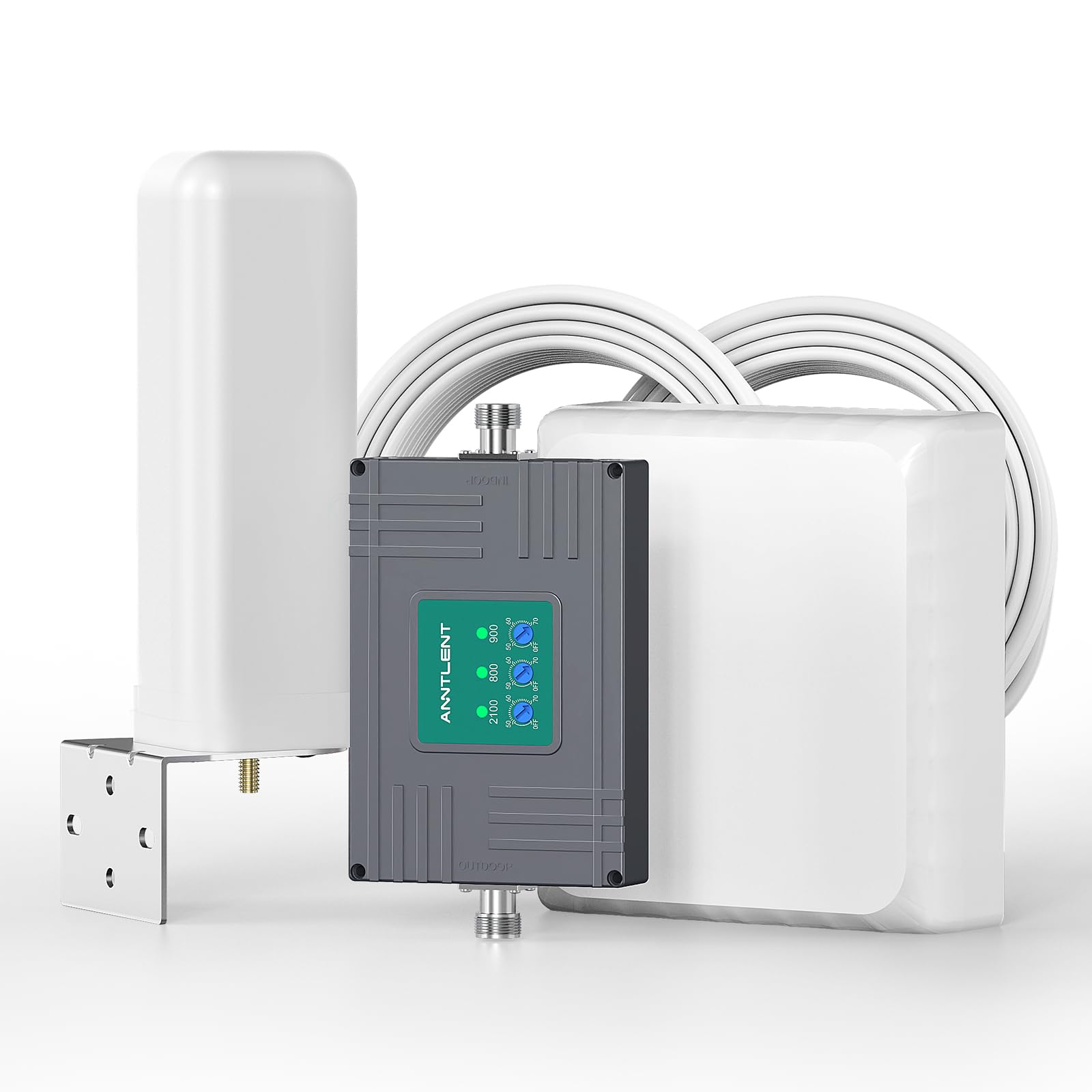 ANNTLENT Amplificateur 4G 3G Bande 1/8/20, LTE GSM WCDMA Amplificateur de Signal Cellulaire Tri-Bande pour Tous Opérateurs, Support Multi-Appareils,pour Maison/Bureau