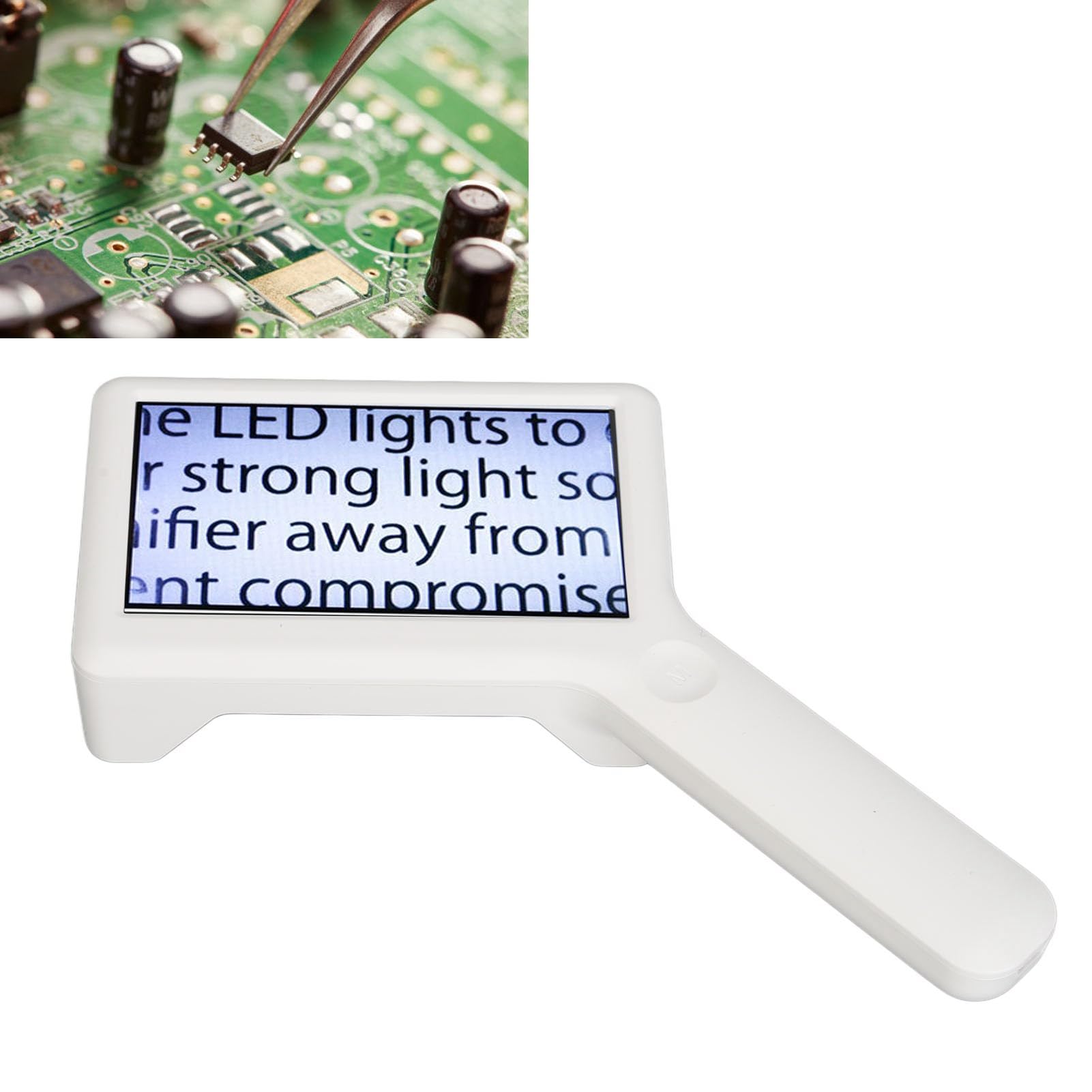 Lupe, 6 Lichtchips, Sanfte Beleuchtung, 3/5/10-fach über USB Wiederaufladbar, Ergonomische Leselupe für Senioren Gegen Farbenblindheit