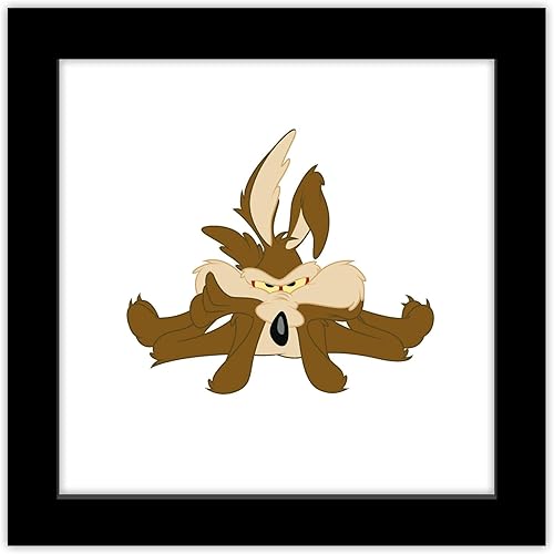 Trends International Gallery Pops Looney Tunes - Arte de pared clásico de Wile E. Coyote, versión enmarcada en negro, 12 x 12 pulgadas