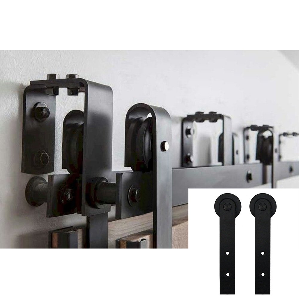 Buy Hahaemall Modern Sturdy Bypass Sliding Door Track Kit Sliding Barn