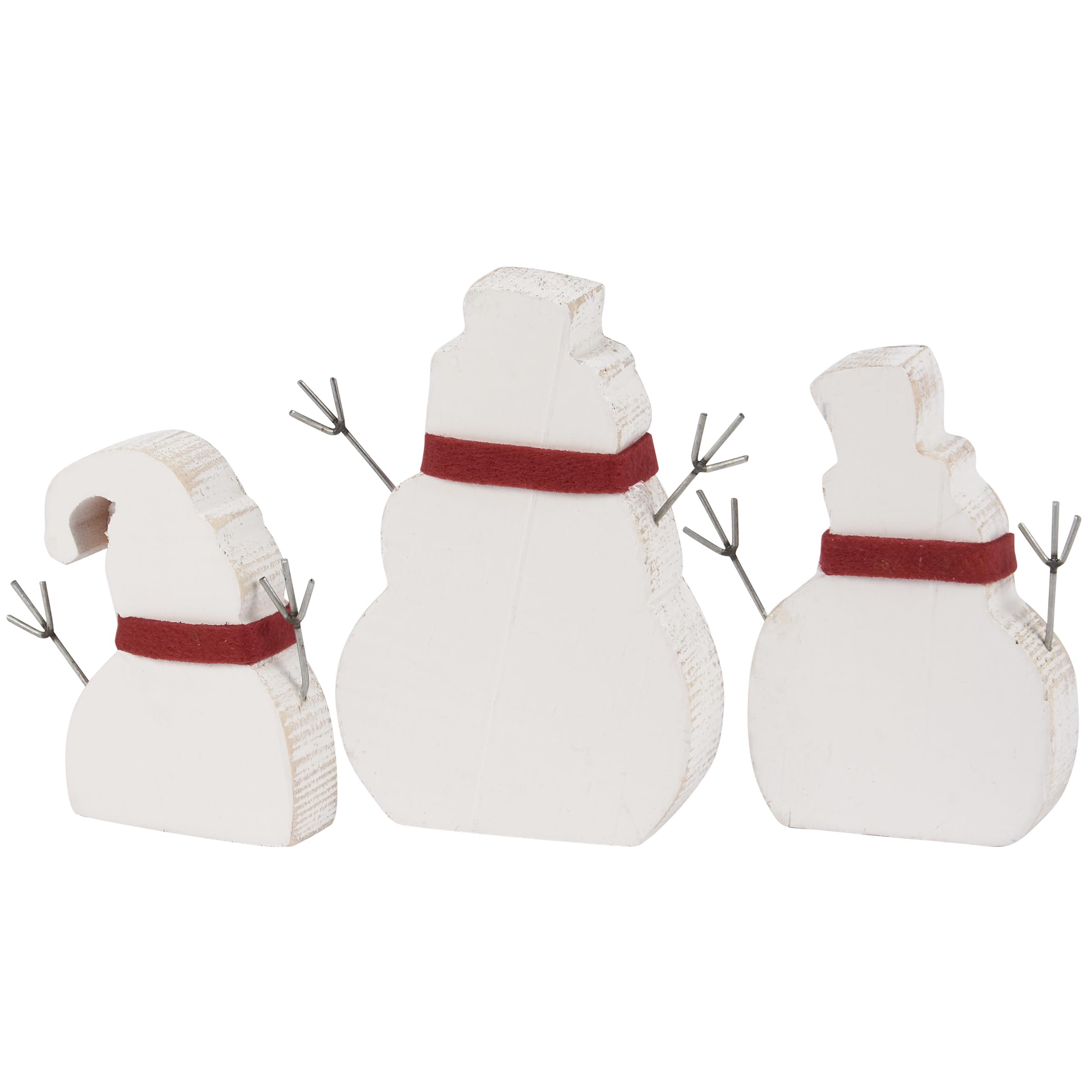 Primitives By Kathy - Set 3 Ornamenti Pupazzi Di Neve In Legno - Scritte Brrr, Freezing - Decorazioni Natalizie