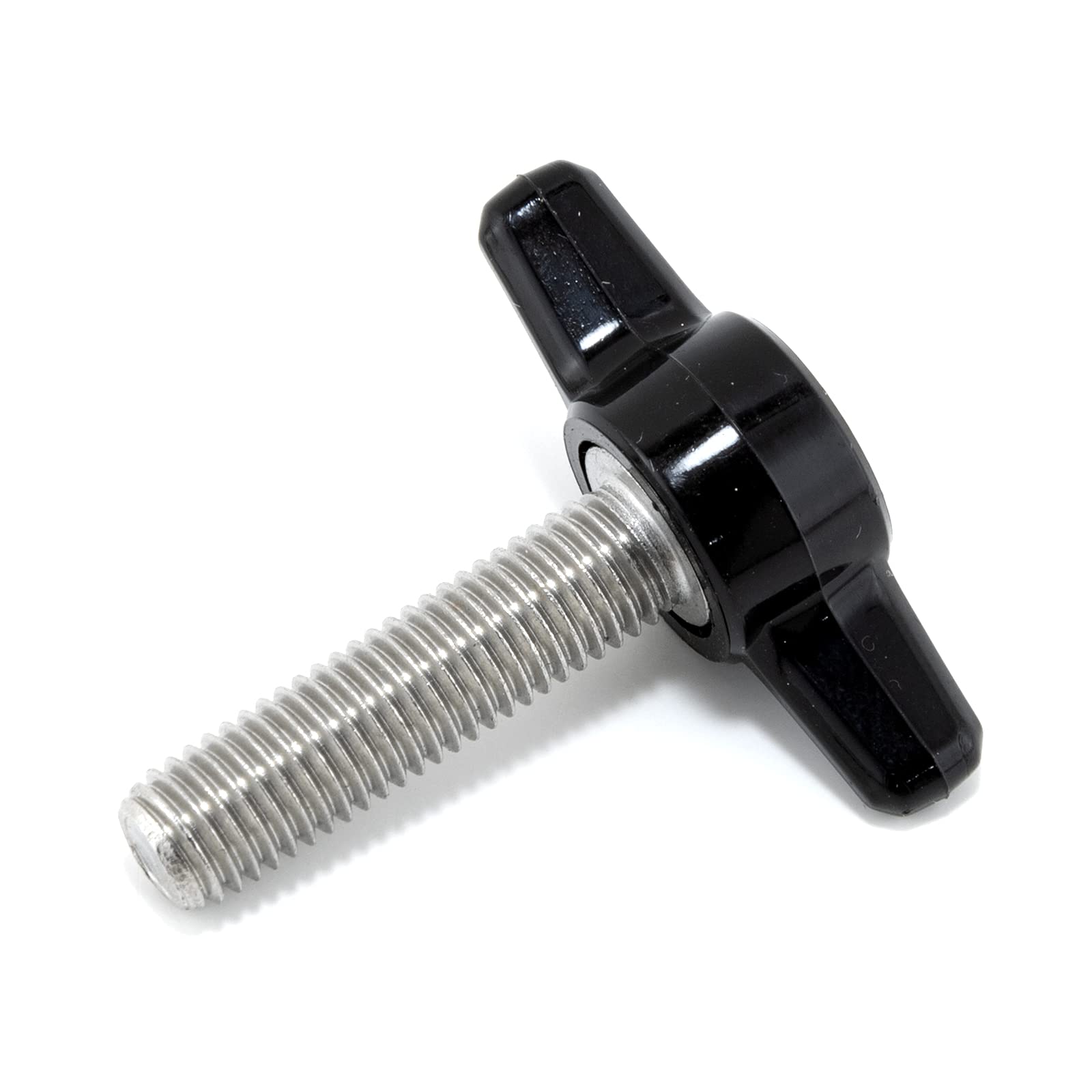1/4"-28 x 1 Thumb Screw Stainless Steel - Black Tee Wing Plastic Knob - Fine Thread Thumbscrew - Length: 1.000" - Proudly Built in USA - Package of (