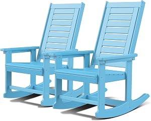 Best Outdoor Rocking Chairs on Amazon for Every Porch and Patio GREENVINES Oversized Outdoor Rocking Chair Set of 2, Arctic White