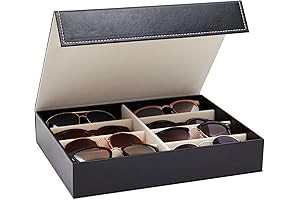Sunglass Organizer for Home, 8-Slot Eyeglasses Holder for Displaying Multiple Shades (12.7x9.8 in)