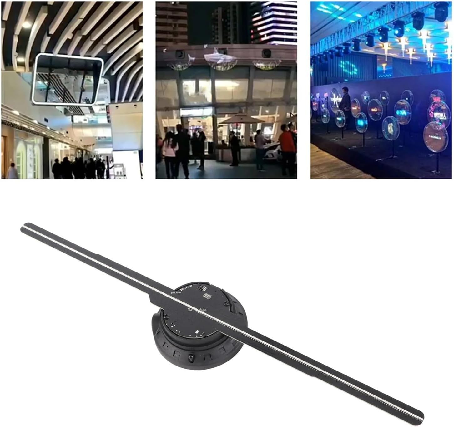 3D Hologram Fan, LED Advertising Display Fan for Business Store Signs Bar Party Advertising Display for Business