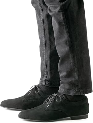 Scarpe Da Ballo Werner Kern Uomini | Pelle Scamosciata Nera | Tacco 1.5 Cm | Made In Italy - Foto 5