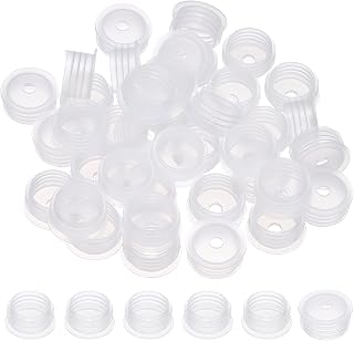 PATIKIL Suit for 17mm Plastic Bottle Adapter 36 Pcs Press-in Bottle Plug | Plastic Dispenser Cap Laboratory Stoppers with Hole for Lab,Home,Outdoor,Cosmetics,Shampoo,Essential Oil,Clear