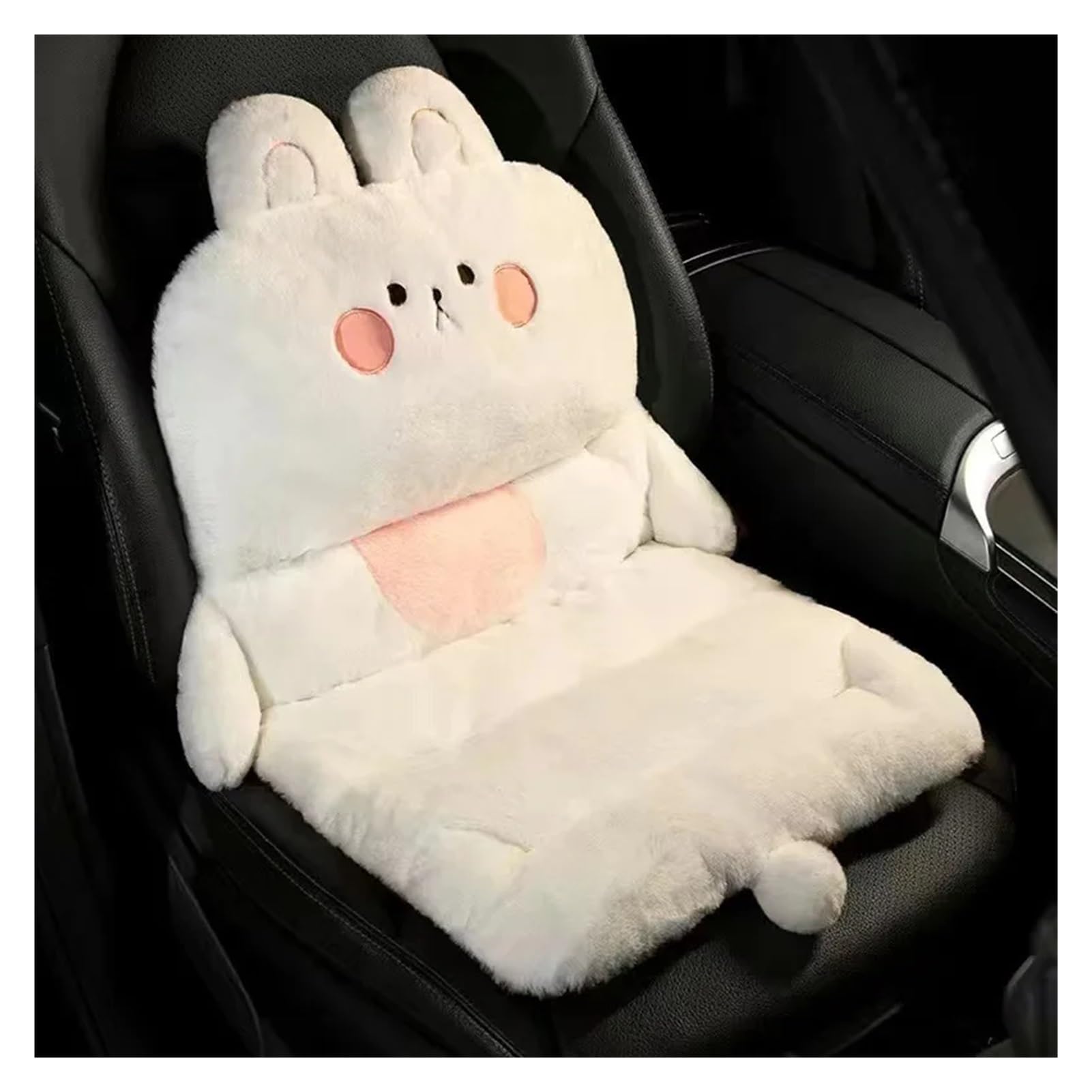 Hviyroi car seat cushion Integrated Cartoon Plush Comfortable Car Seat Cushion Vehicles and Chairs(Rabbit)