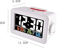 Vista 7 de GULRUH Alarm Clocks, Color Digital Alarm,Clock with Outdoor and Indoor Temperature Hygrometer,Humidity Clock Wake Up (Color Black)