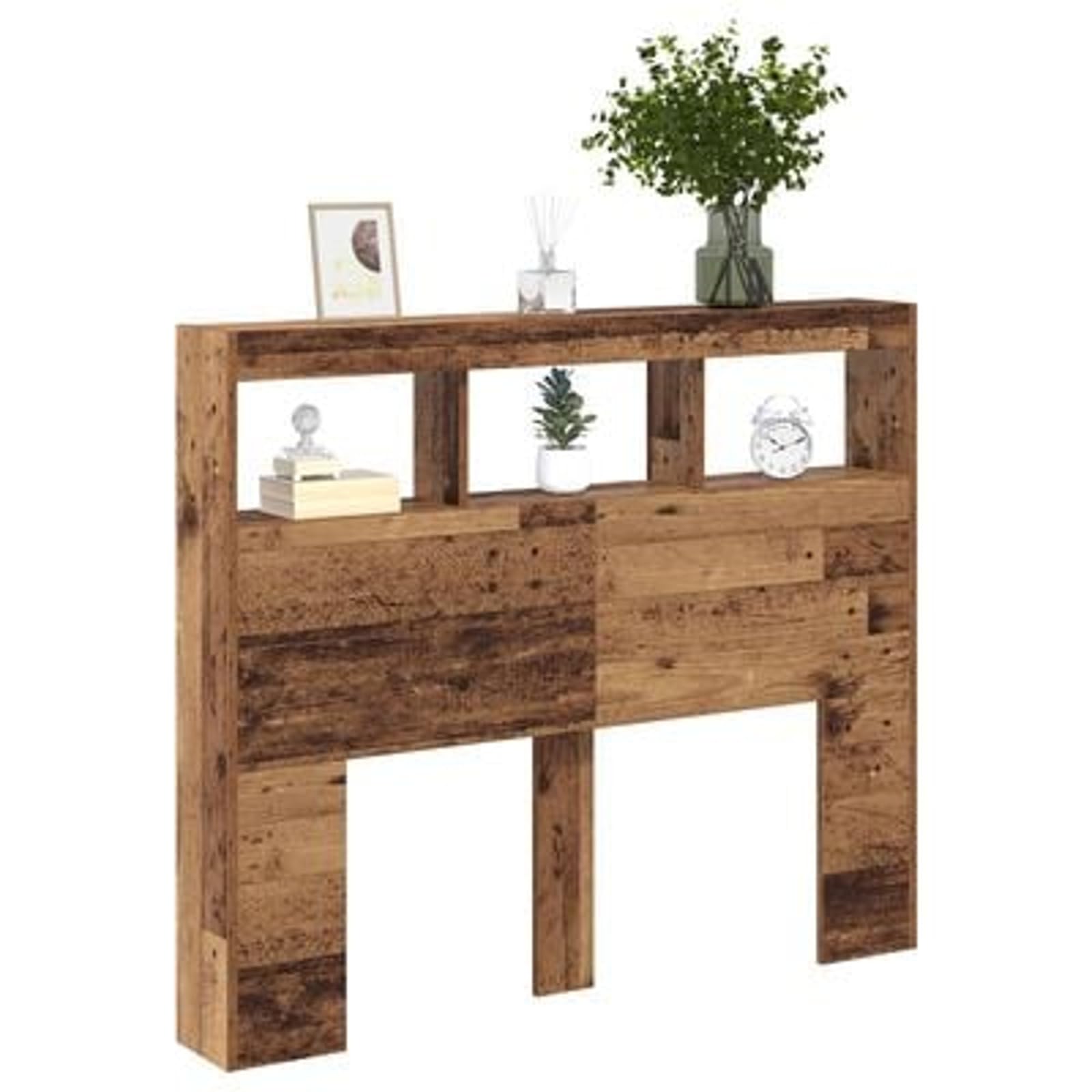 Brokky 869111 Testata Legno Vecchio Legno Massello di Recupero 120 x 17 x 102 cm Testata in Legno,Testata Letto Matrimoniale Muebles Dormitorio Spalliera Letto Testiere per Letto Matrimoniale
