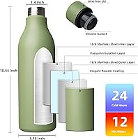 Vista 190 de BJPKPK Botellas de agua aisladas, botella de agua de metal de acero inoxidable de 18 onzas con correa, termo a prueba de fugas sin BPA, tazas