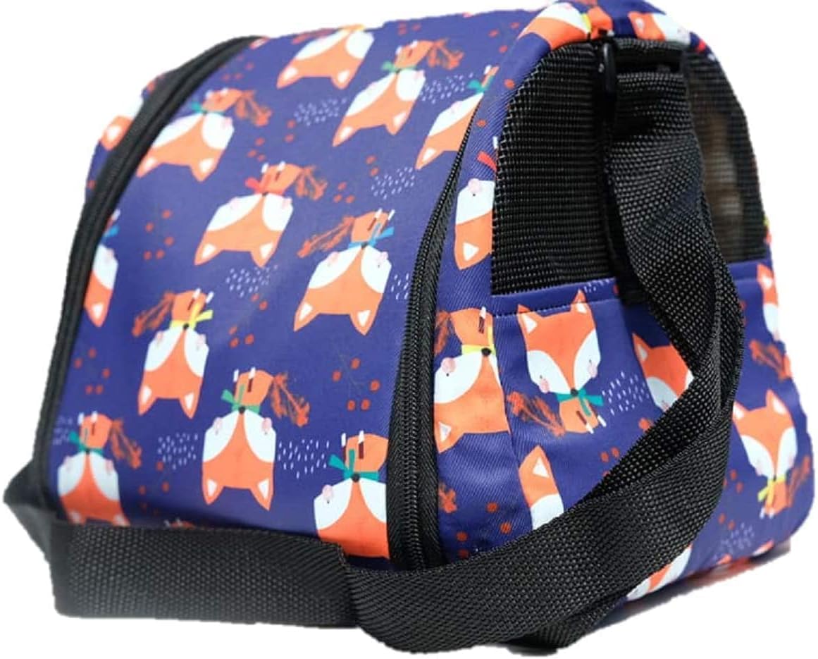 HOT! Thailand Animal Cartoon Printed Fox Style Sugar Glider Birds Prairie Dog Marmoset Small Pet Travel Cage Shoulder Bag Soft Mesh Kennel Carrier PB's Republix