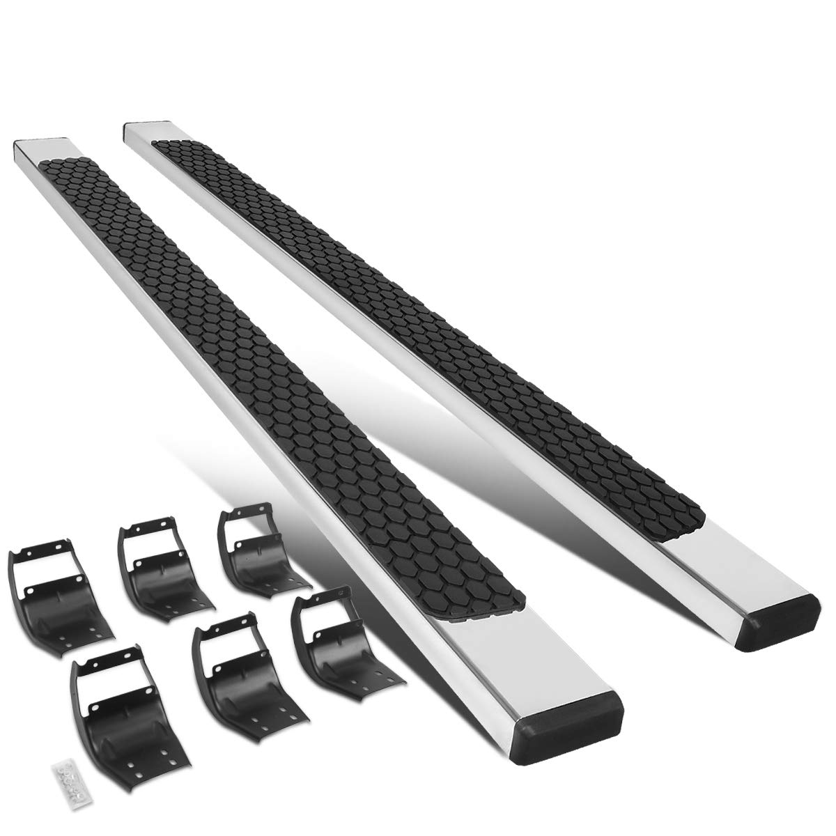 DNA Motoring 5 Inches Running Boards Compatible with 17-22 F250 F350 Super Duty Super Cab, Stainless Steel Flat Side Step Nerf Bars, STEPB-ZTL-8219-SS