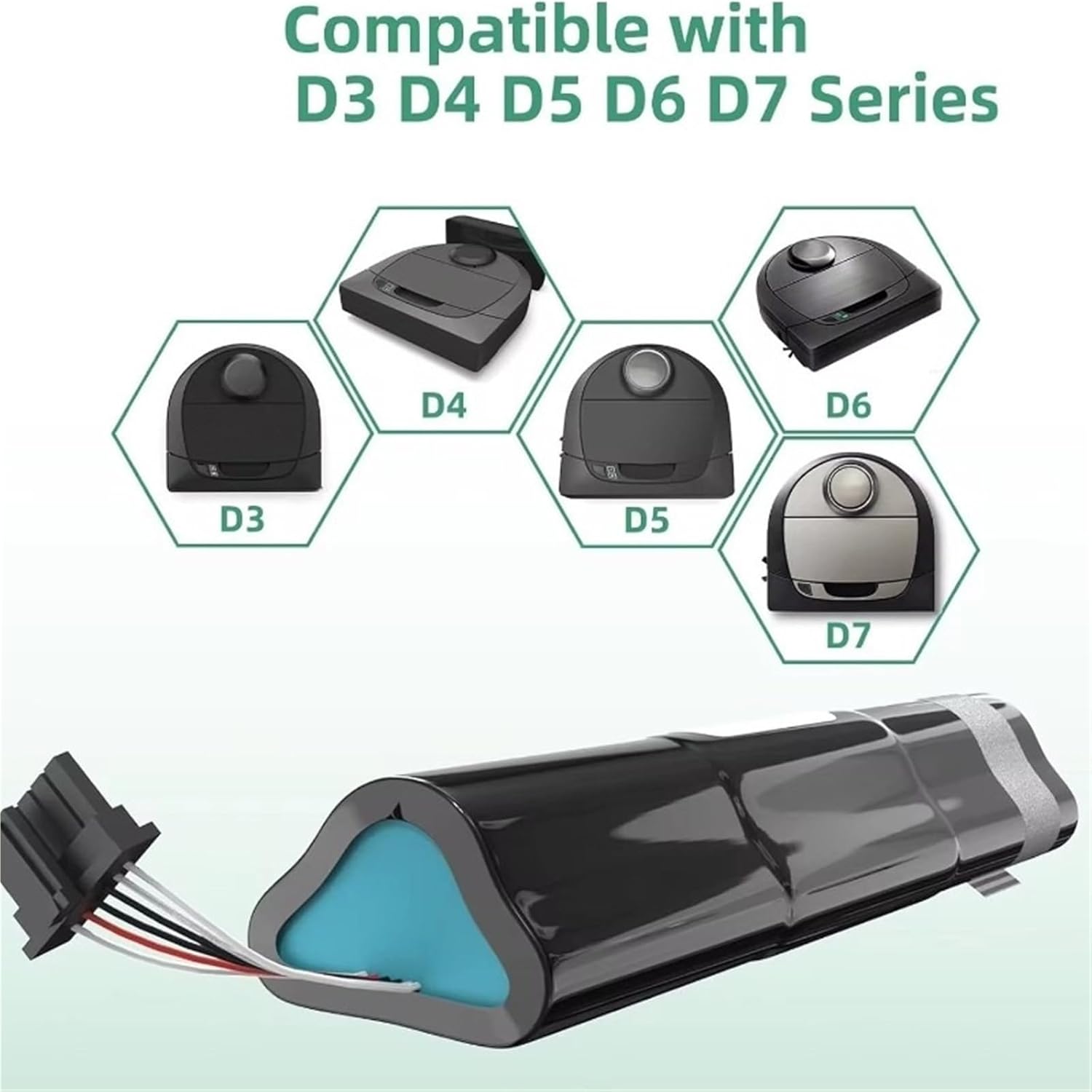 14.4v Replacement Robotic Battery，Compatible For Neato，Compatible For Botvac，D3 D3+D4 D5 D5+D6 D7 Robotic Vacuum Cleaners Replacement Battery(5200mAh 1pcs)