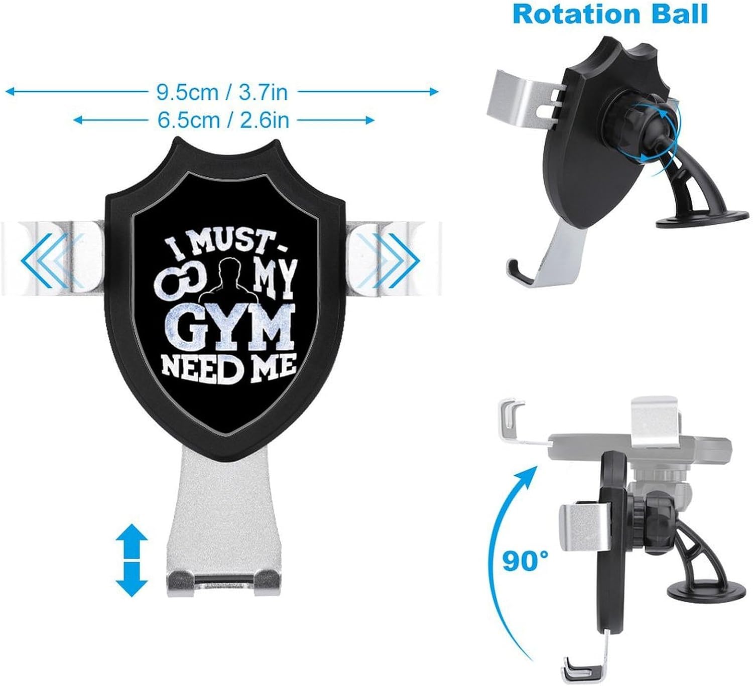 I Must Go My Gym Needs Me Universal Car Phone Mount Holder Stand image 2