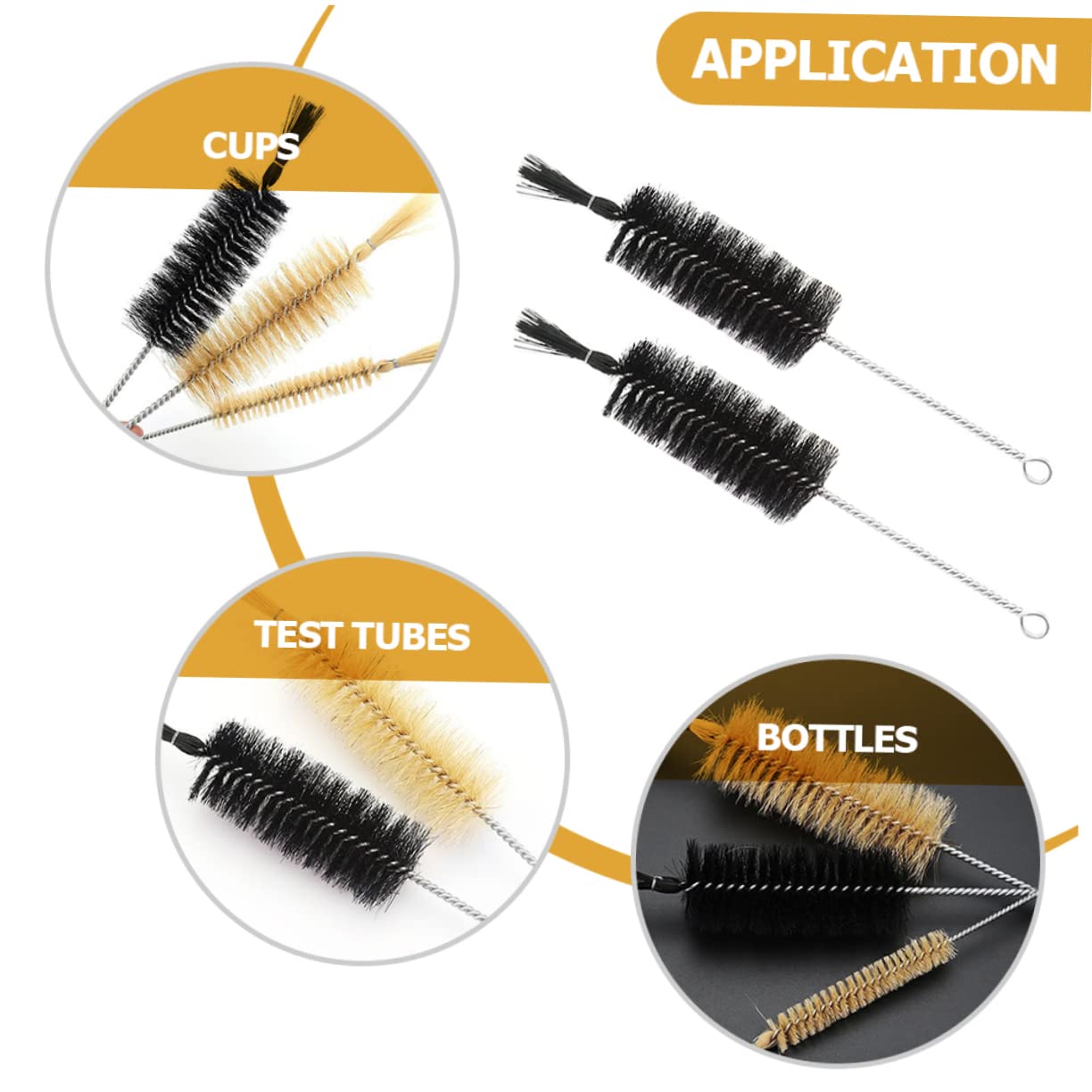 GLEAVI 8pezzi Spazzole Per Bottiglie Nylon Multi- Per Test Tubes e Utensili Per Tazze Teiere e Tubature