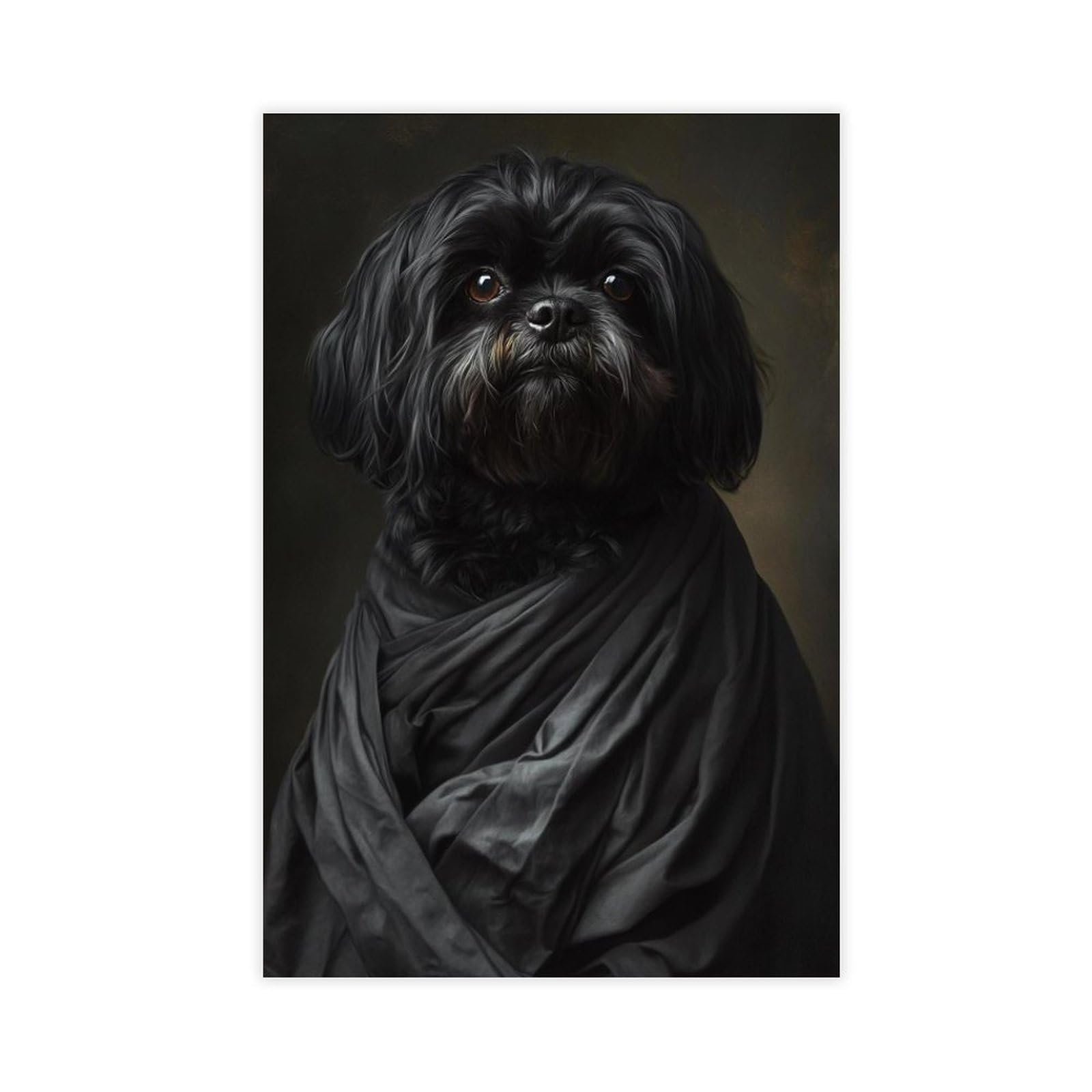Pyberon Unframed Print-Style Shih Tzu Canvas Poster For Home Decor Gift