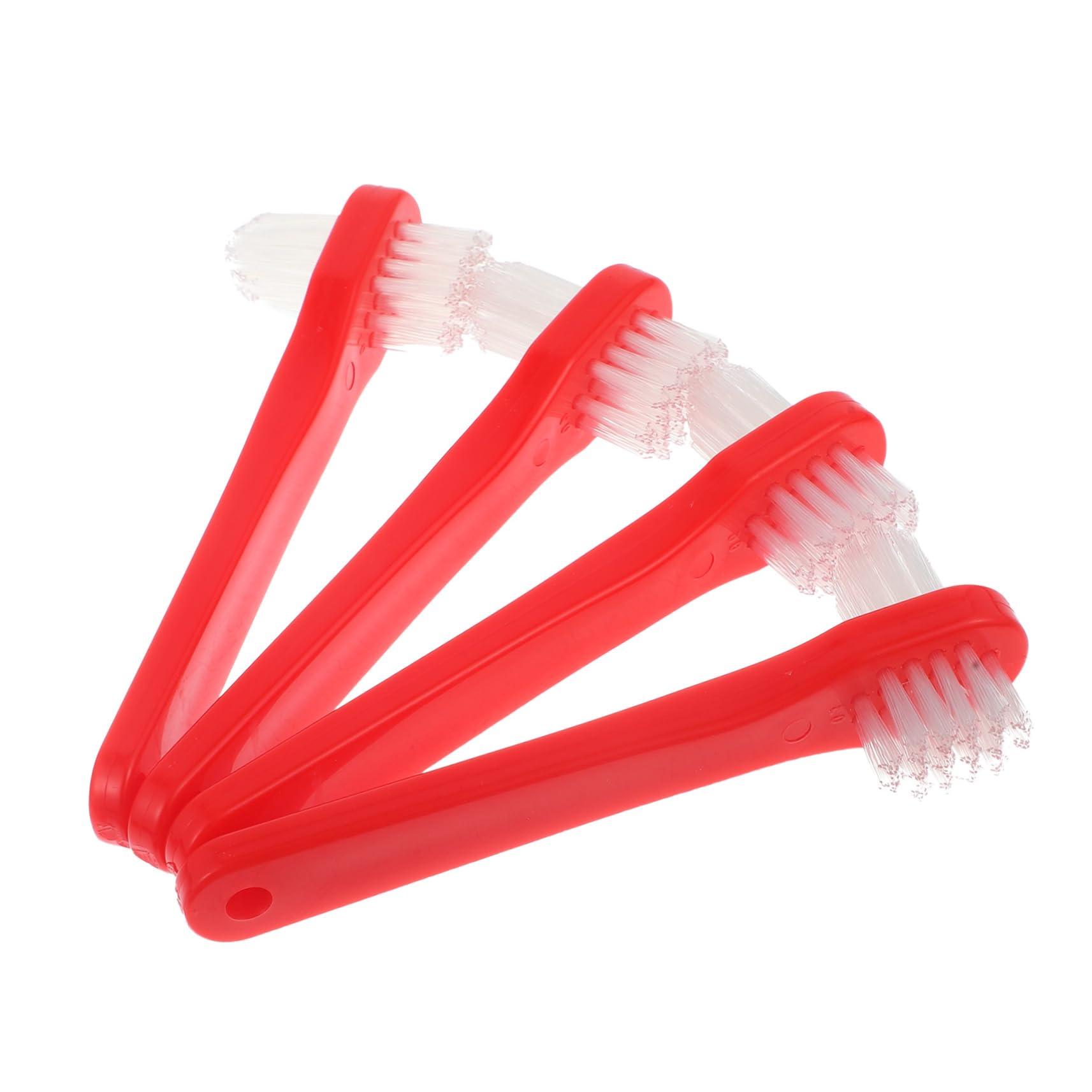 SHERCHPRY 5 Set Spazzola Per La Pulizia Della Protesi Adulti Spazzolino Da Viaggio Ditta Setola Piccolo Spazzolino Da Denti Spazzolino Morbido Portatile Nylon Rosso 4 Pezzi*5