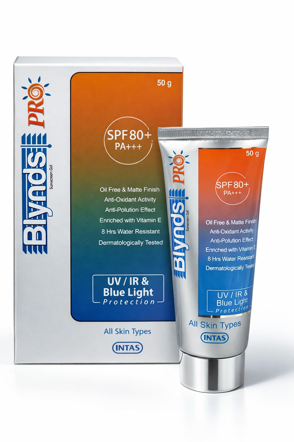 Blynds Pro Sunscreen Gel SPF 80+ PA+++ | Oil-Free Matte Finish | UV, IR & Blue Light Protection | 8 Hrs Water Resistant | With Vitamin E | For All Skin Types | 50g-image-18