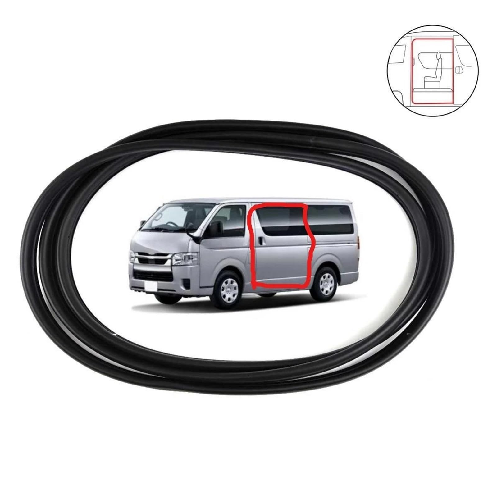 Junta de Goma para Puerta de Coche Carcasa De Goma Para Puerta Interior De Puerta Central Para TOYOTA Para HIACE 2005-2018 Tira Protectora De Goma 67872-26020
