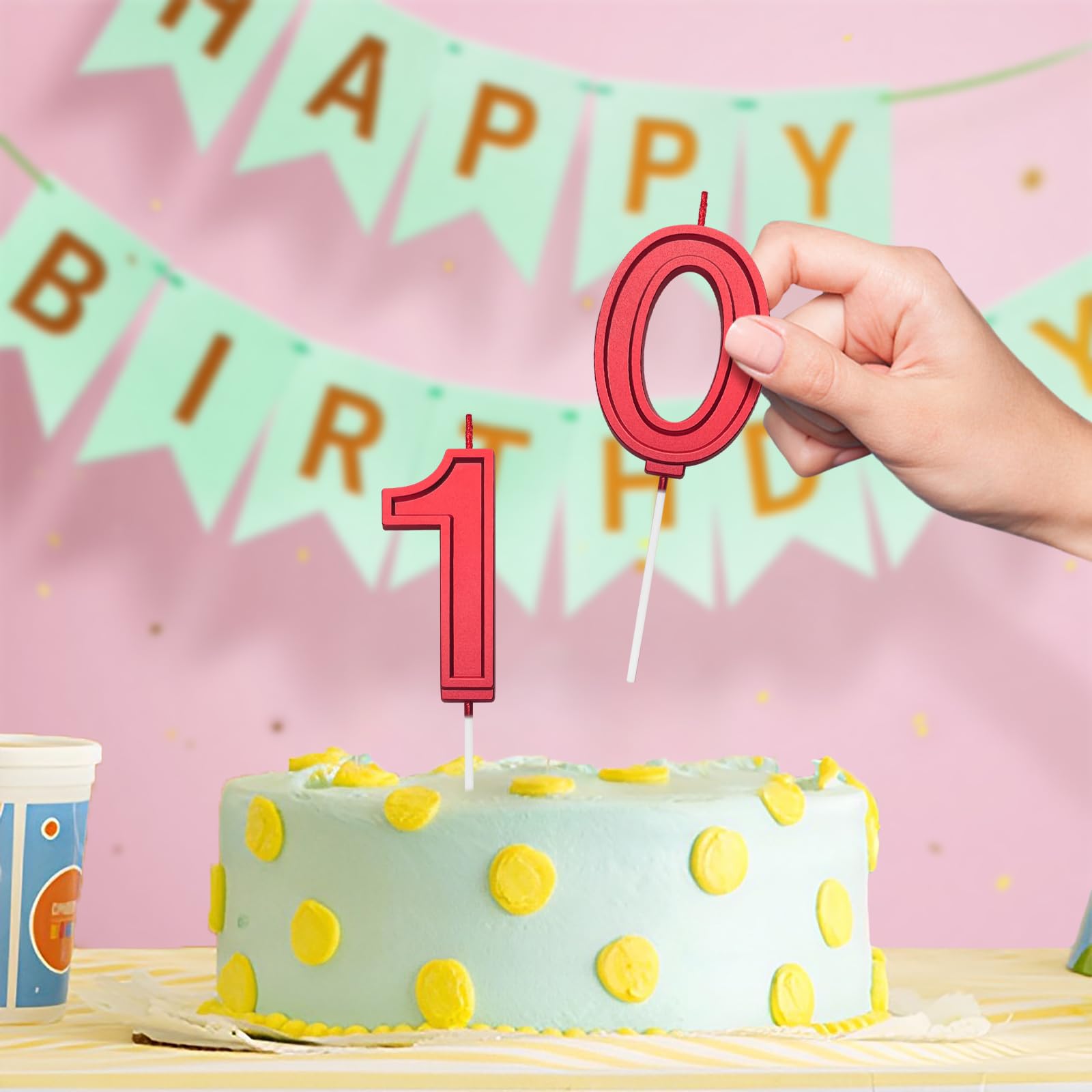 Amazon.co.jp: レッド 6 数字 バースデーキャンドル ケーキ用 2.76