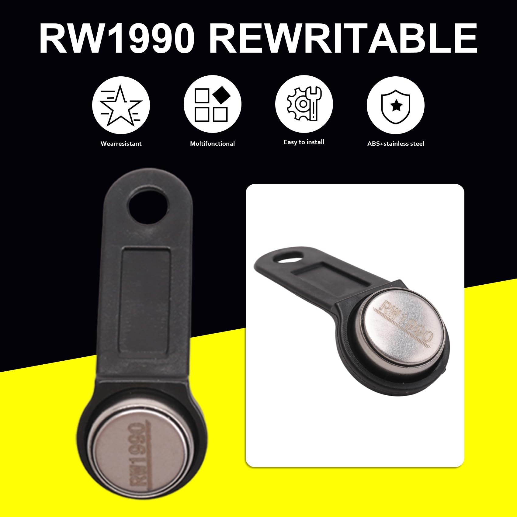 10 Stück Rw1990 wiederbeschreibbare Rfid Tm Speicherschlüssel Ibutton Informationsknopf Chipkarte Elektronisch