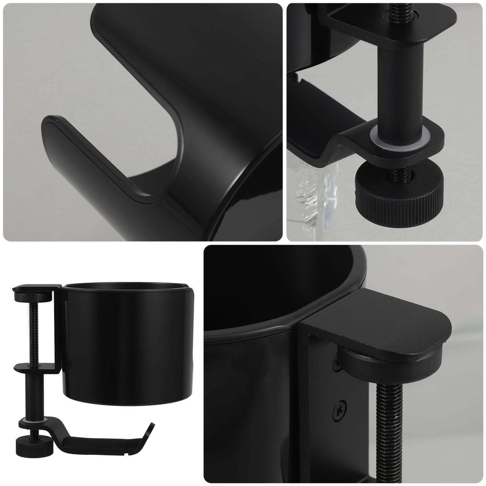 Portabicchieri e Leggero con Gancio per Cuffie Rotante da Tavolo Facile da Installare Realizzato in Lega di Alluminio e Plastica per Scrivania da Gaming Indoor