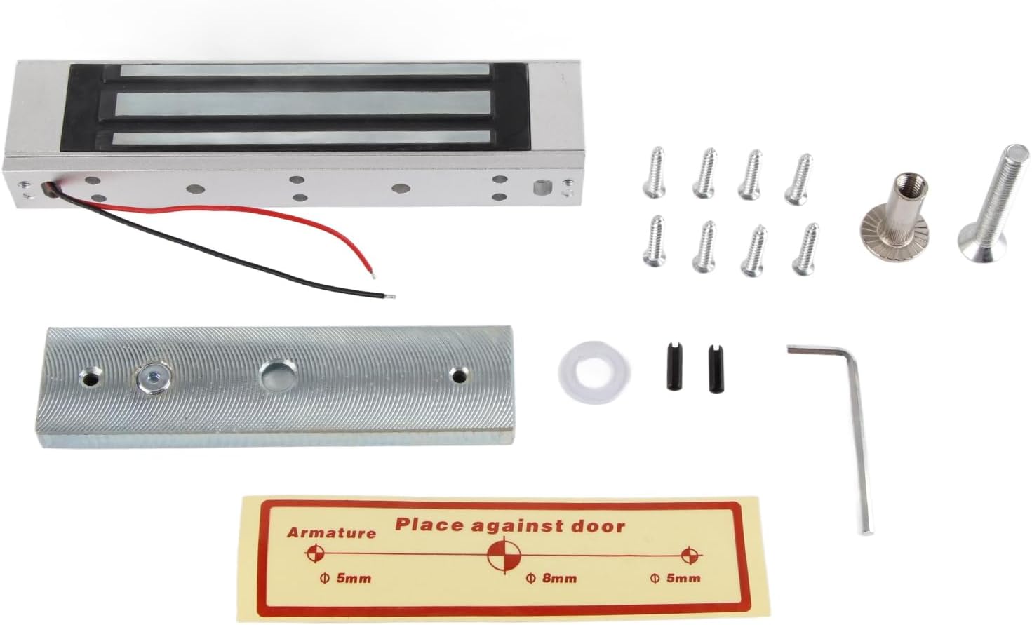 Electromagnetic Lock Flush Mount 396lbs Holding Force 24V Embedded Electric Magnetic Lock for Access Control System with Aluminum Alloy Housing for Commercial Office