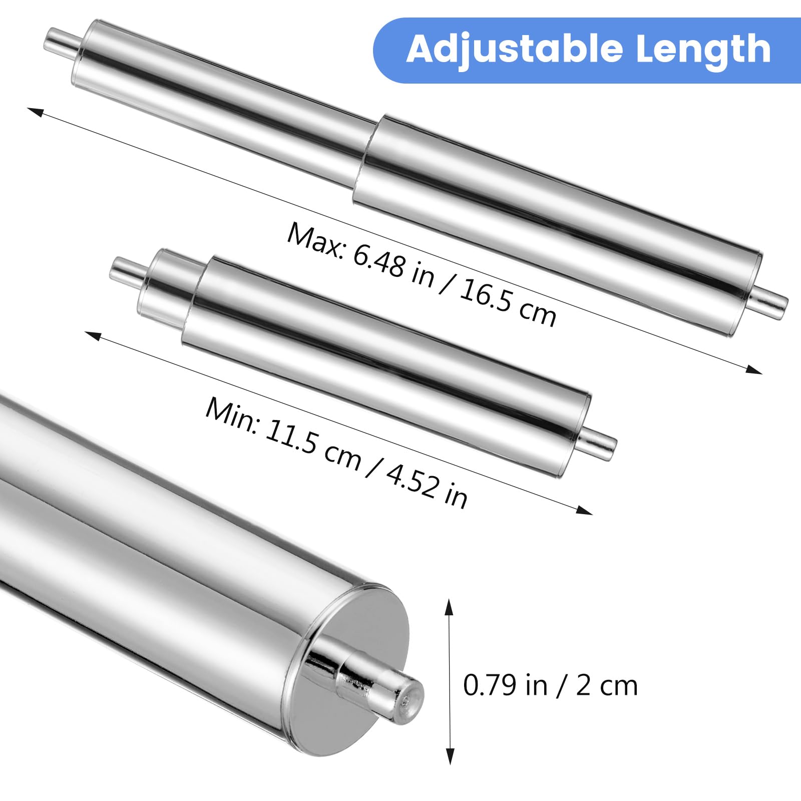 Homoyoyo 3 Pieces Universal Plastic Spring Loaded Toilet Paper Roller Rod Toilet Paper Holder Spring Rod for Bathroom Makeover Apartment Friendly,Renter,No-Drill for Holder Roller Replacement,Tapered — Amazon image 4