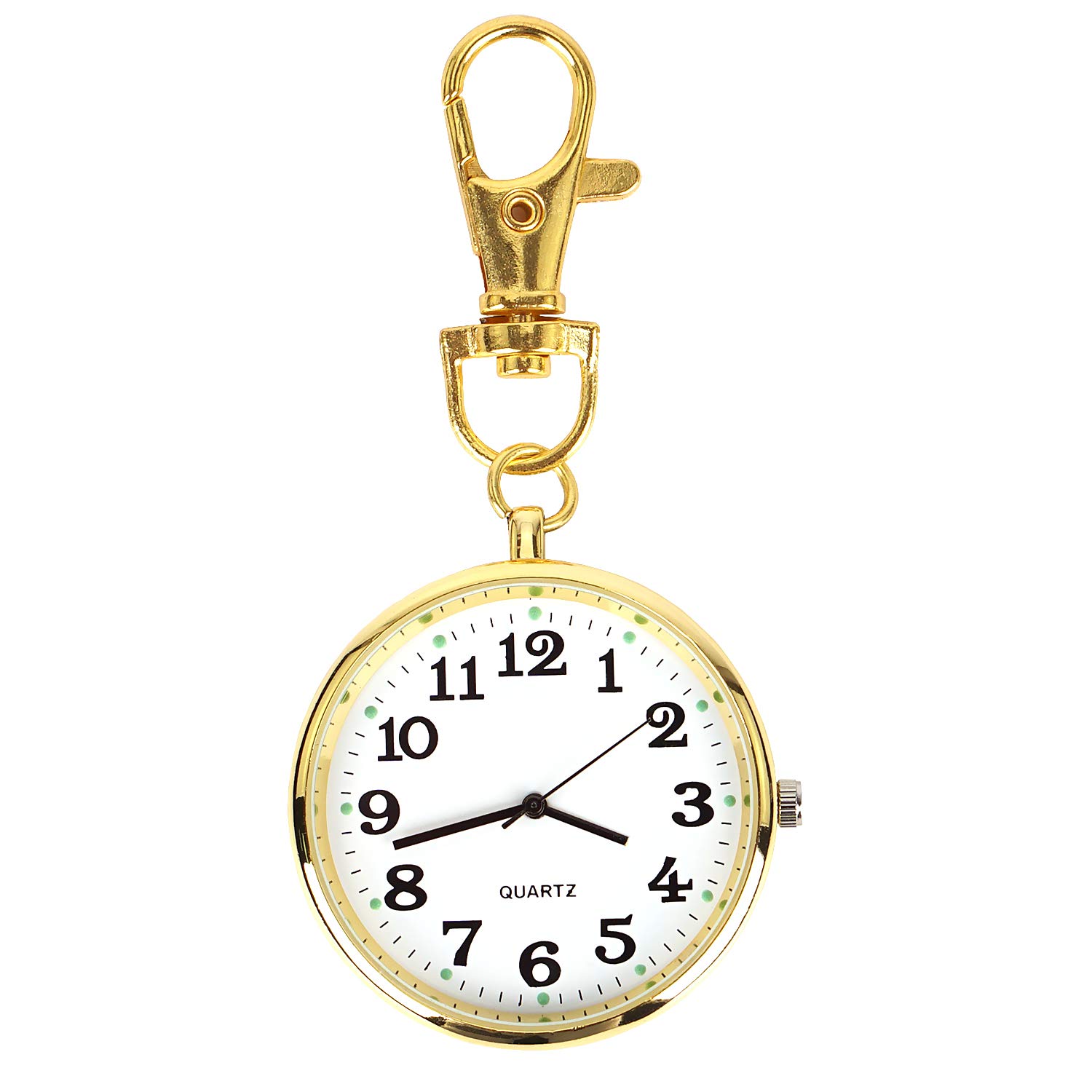 Reloj de Bolsillo Minimalista Cara Abierta Ultrafina con Hebilla de Llave Reloj de Bolsillo Unisex portátil Unisex(Bronze)