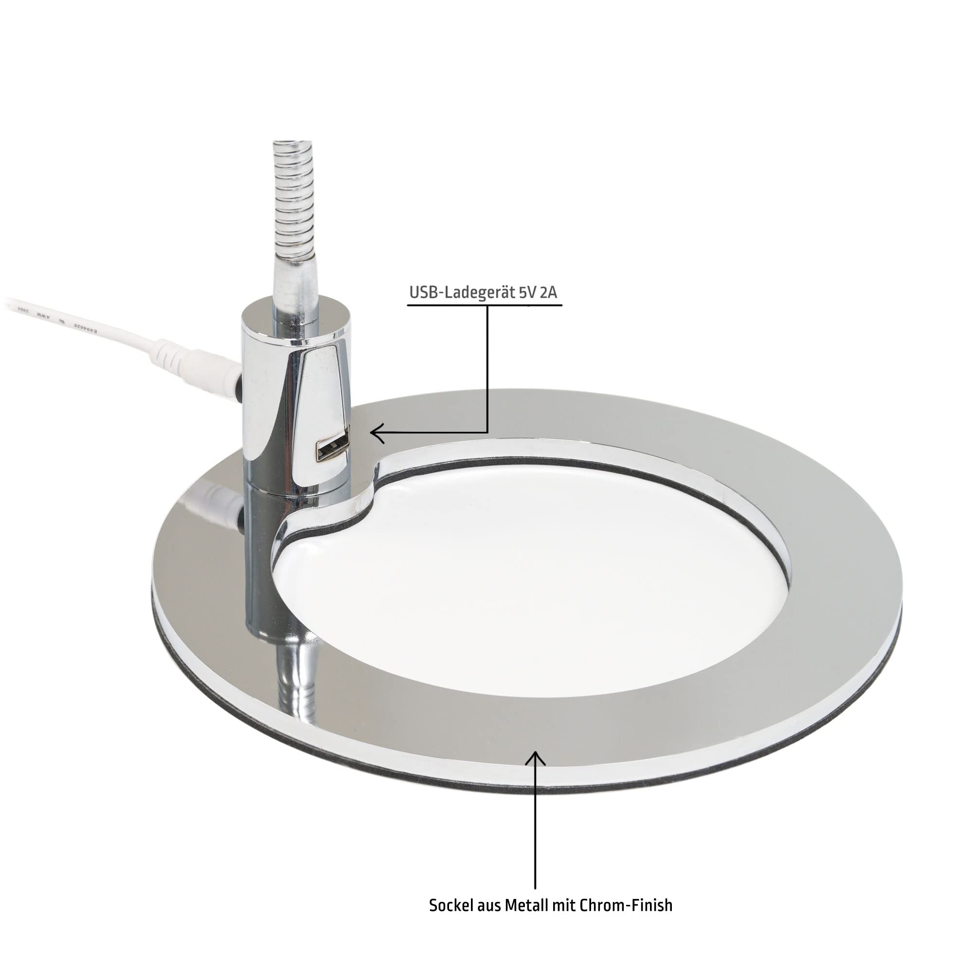 VBLED LED Schreibtischleuchte Leseleuchte zwei flammig mit usb-ladegerät 5V 2A